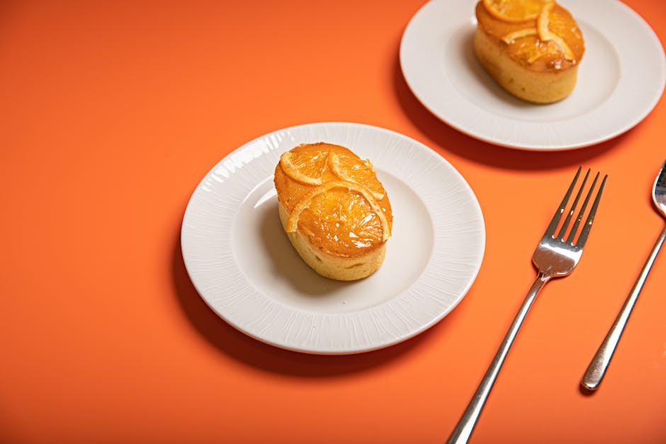 Vaniljepudding med glasert appelsin og appelsinsabayon