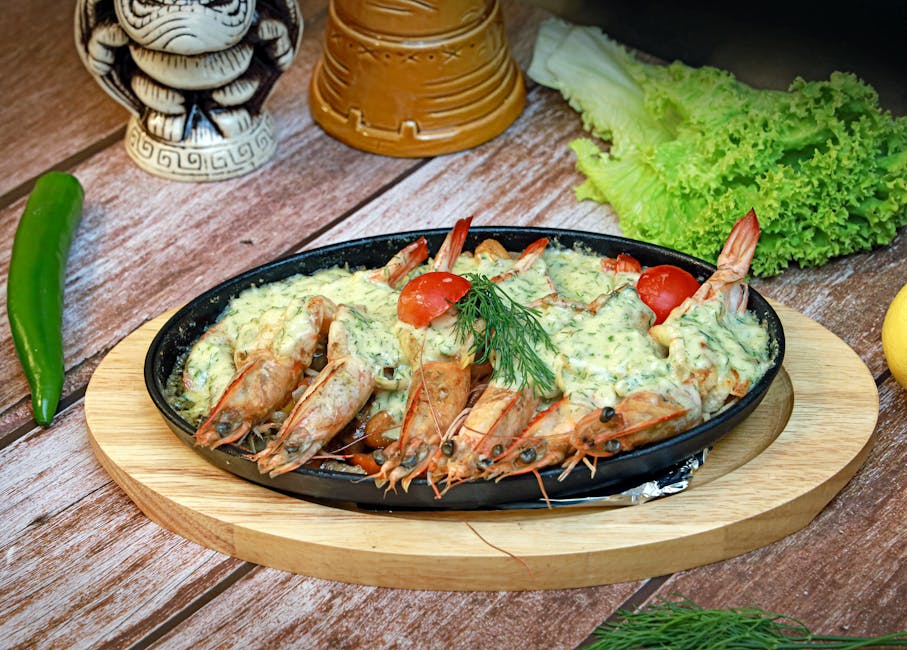 Ovnsbakte reker med Thousand Island-dressing