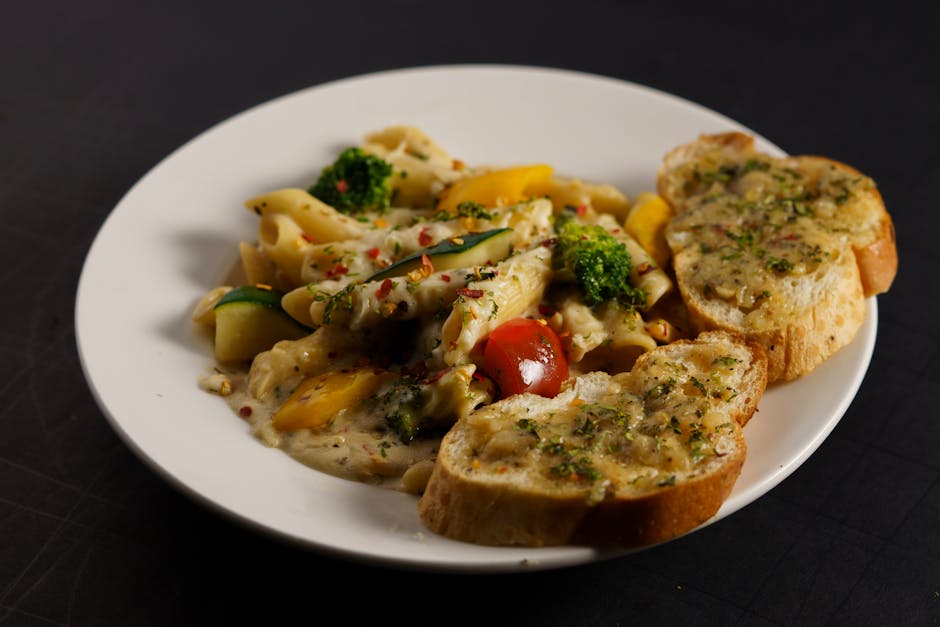 Pasta med lavendel og sommergrønnsaker