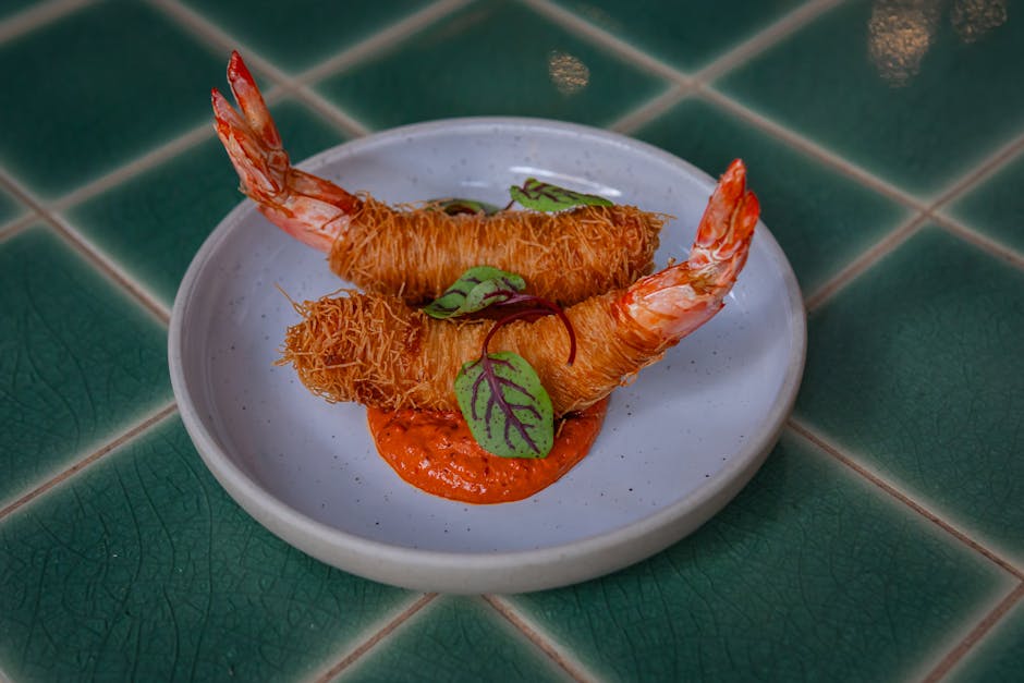 Panko-scampi med grønn chilichutney