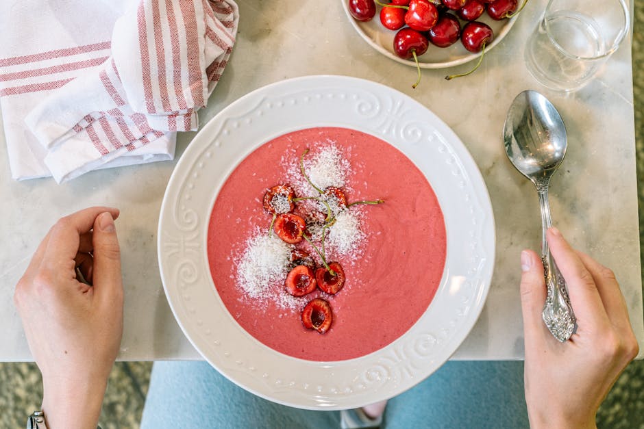 Frisk kiwi- og limesuppe med vannmelon
