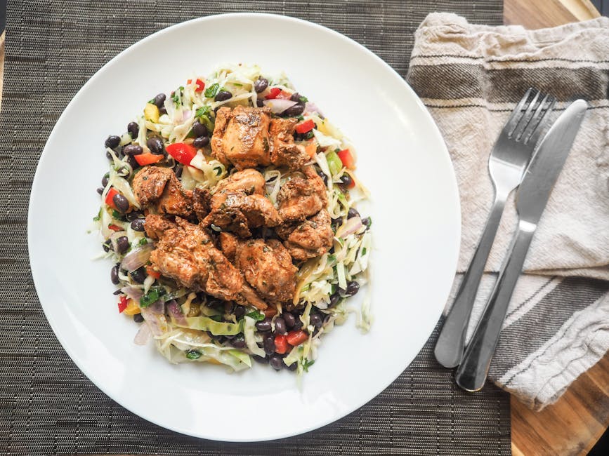 Blackened tilapia med salat av svarte bønner