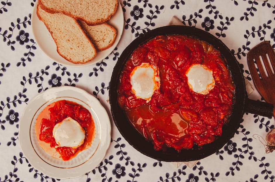 Egg Meigas-stil med røkte tomater