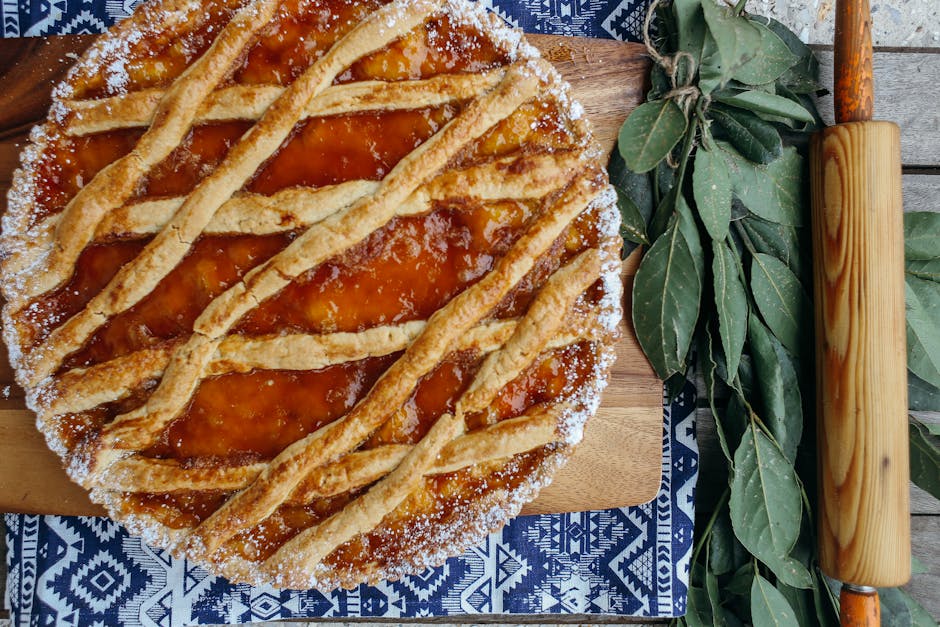 Grillet fersken- og karamellcrostata med timiankrem