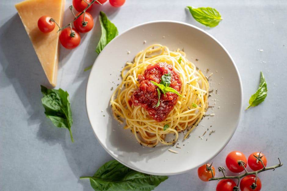 Spaghetti med frisk tomatsaus