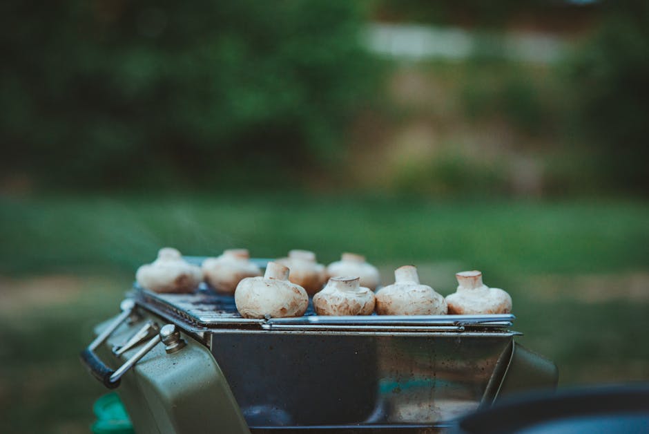 Grillede og fylte portobellosopp med gorgonzola