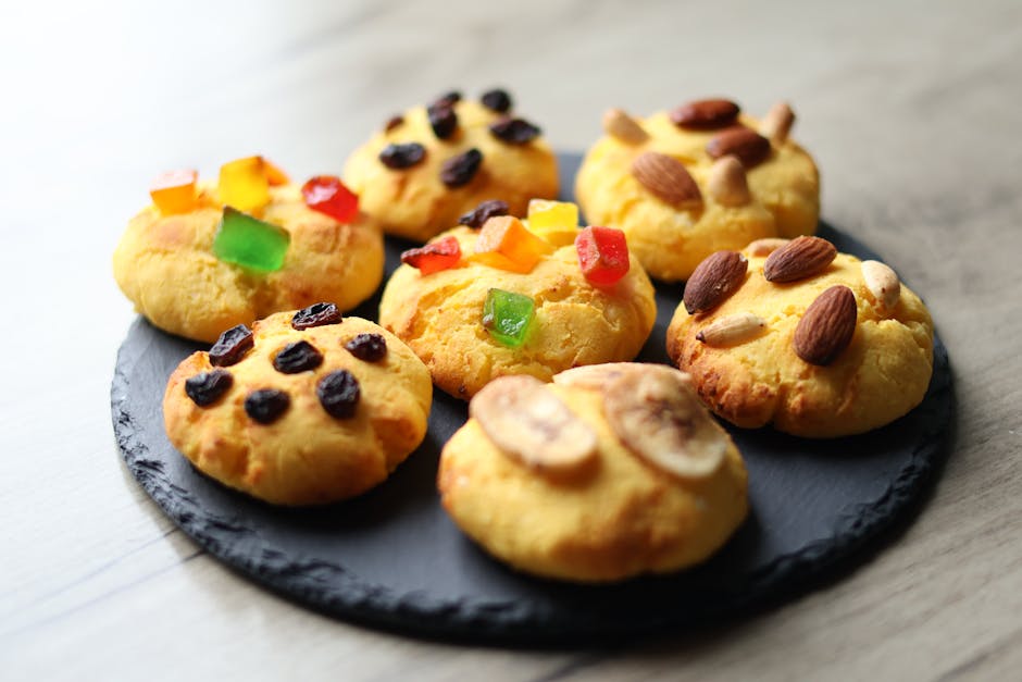 Fruktkakekjeks med nøtter og tørket frukt