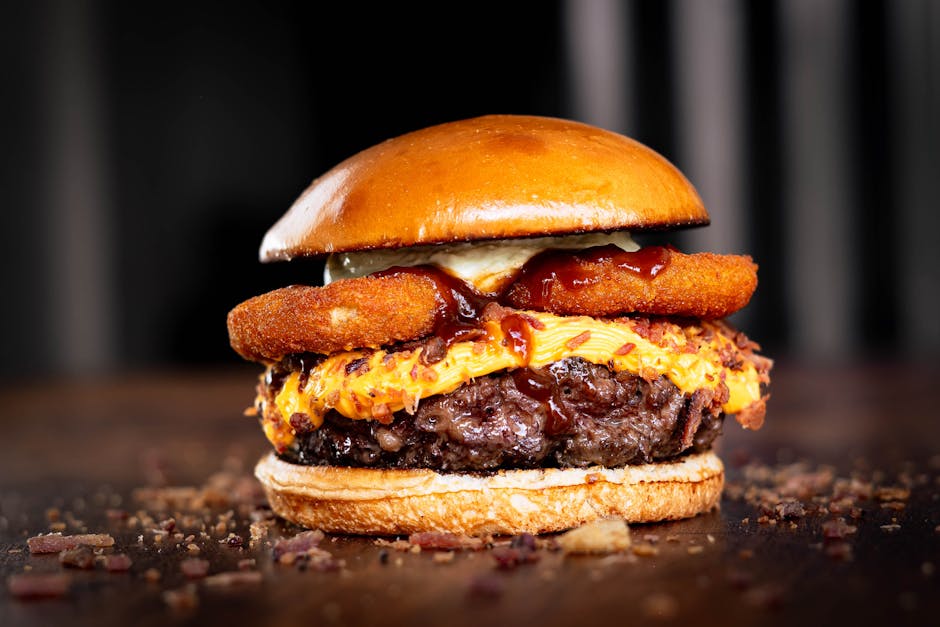 Cheyenne Burger med BBQ-saus og sprø løkringer