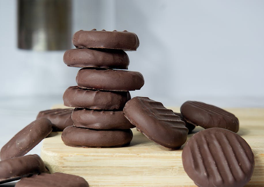 Hjemmelagde myntkjeks med sjokolade
