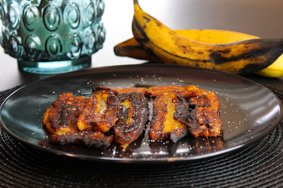 Grillet plantain med krydret brunt sukkerglaze