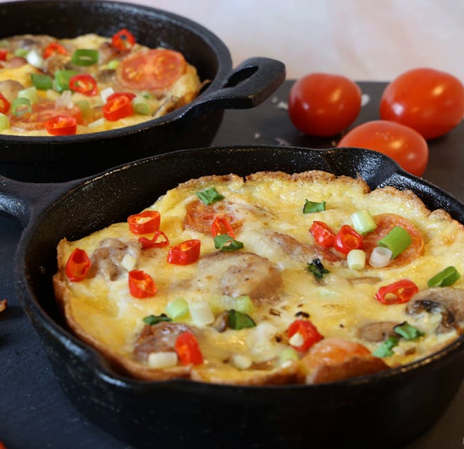 Frittata med tomat, løk og basilikum