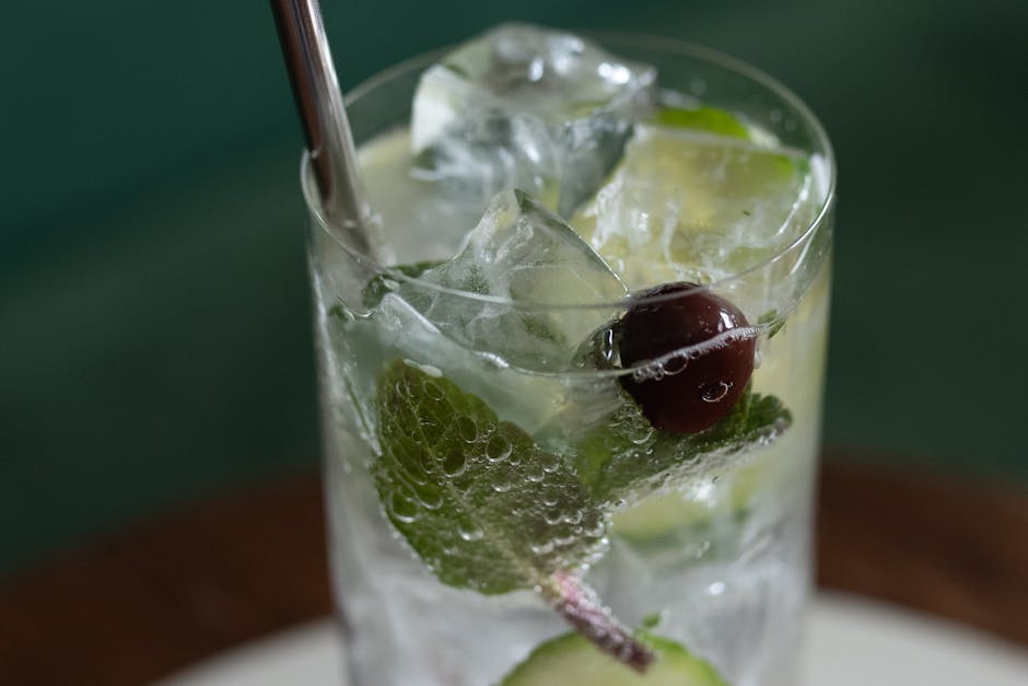 Kirsebær og grønn te-cocktail
