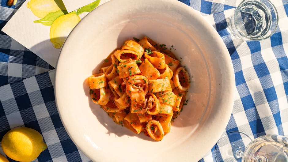 Englehårspasta med sitron, poteter og solsikkegrønt
