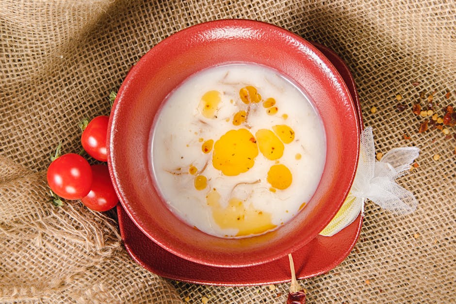 Røde linser-suppe med krydret olje