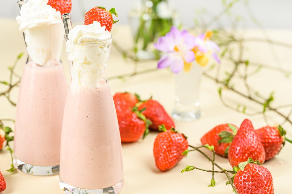 Kremet jordbærmilkshake