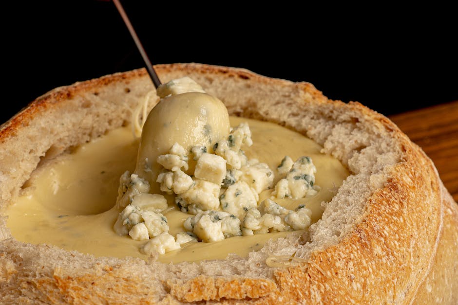 Kremet brie- og villsoppfondue
