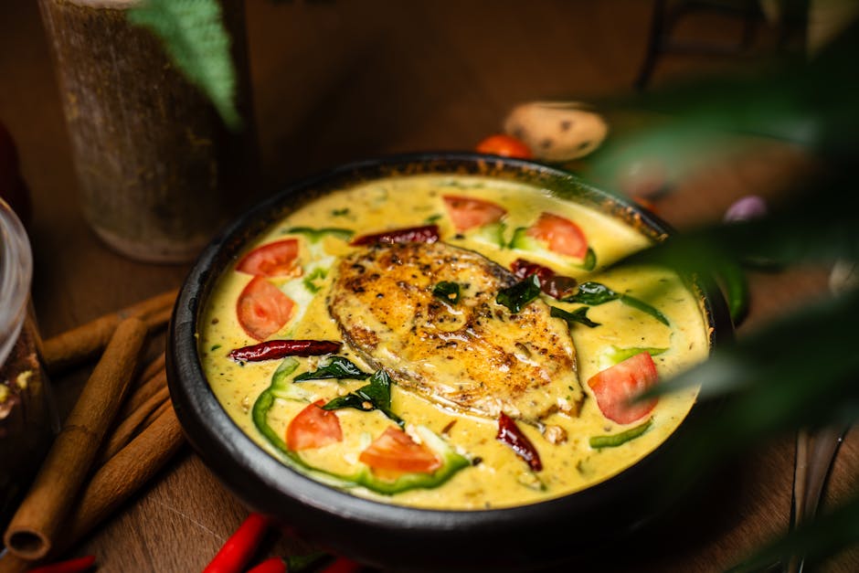 Havabbor med kremet kokos-karri saus