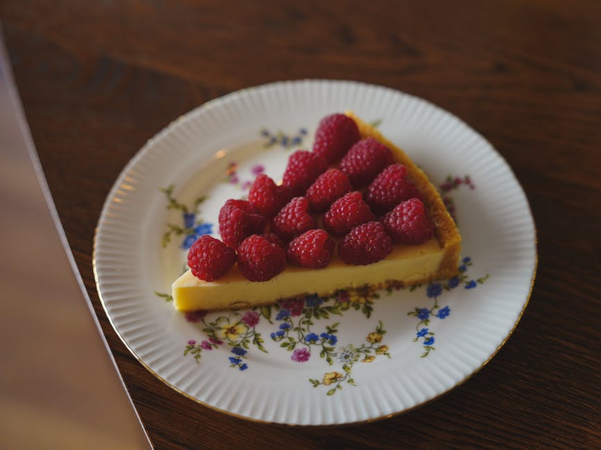 Bringebær- og crème fraîche-terte