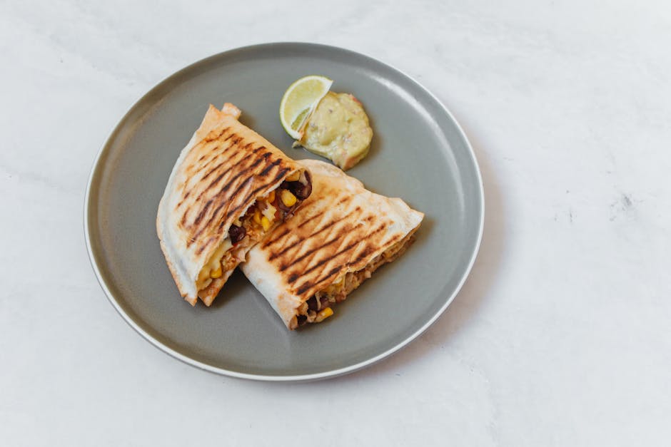 Quesadillas med pintobønner og fetaost