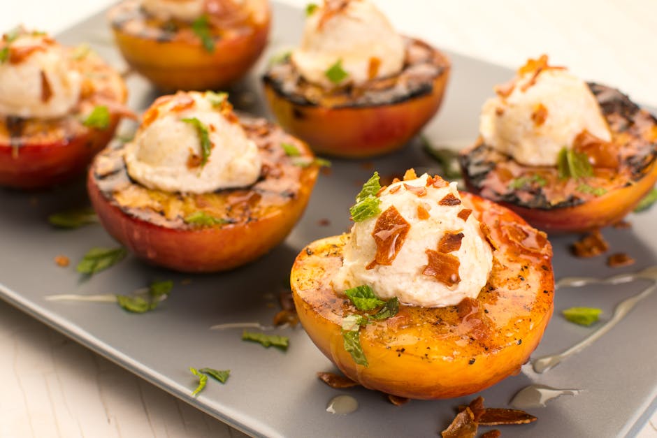 Grillede ferskener med Vin Santo og mascarpone