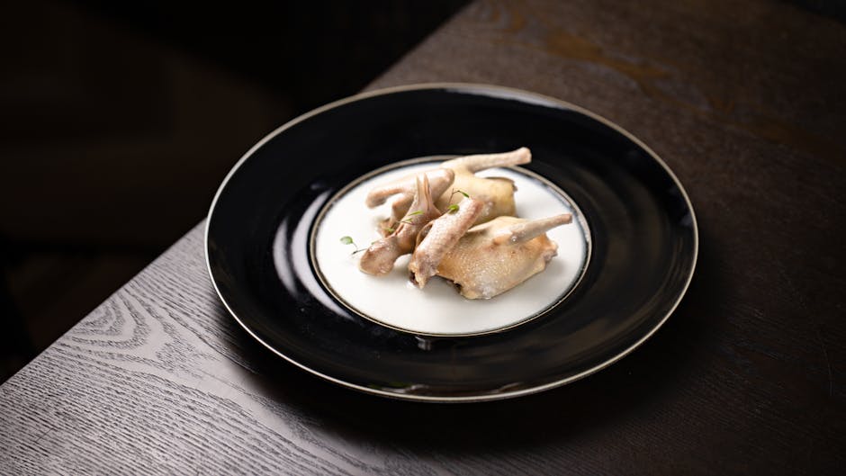 Friterte vaktler med pølse og østerskrem