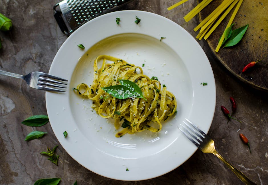 Spaghetti med frisk persillepesto