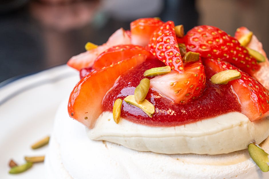 Pasjonsfruktmarengs med krem og granateple