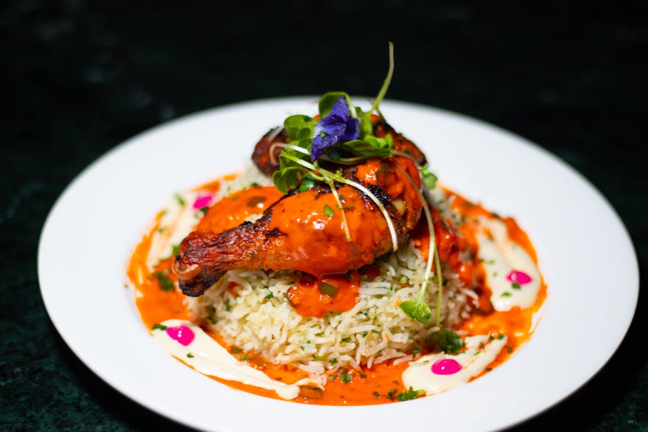 Grillet tandoori-kylling med mango og jasminris