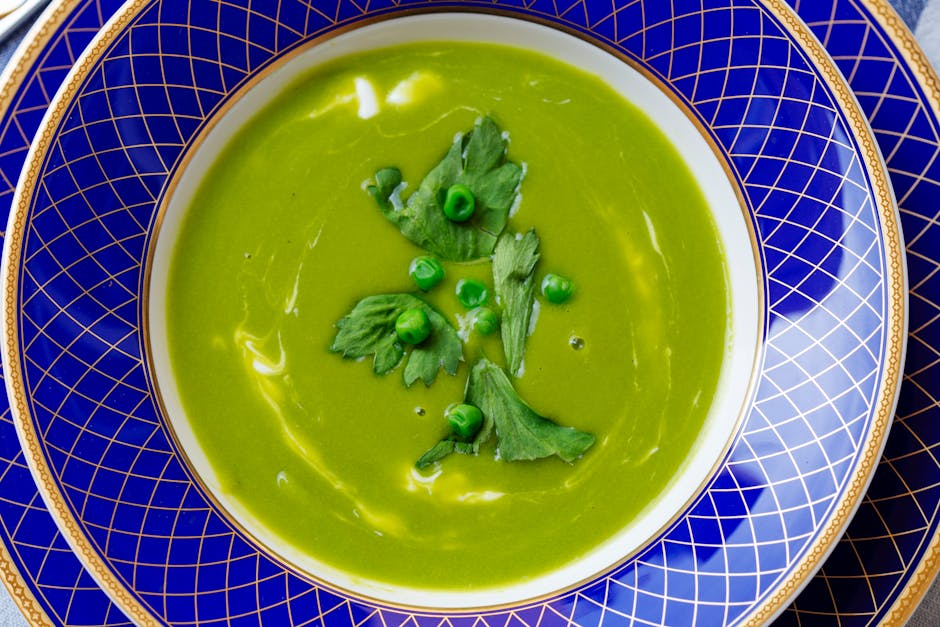 Frisk ertersuppe med mynte