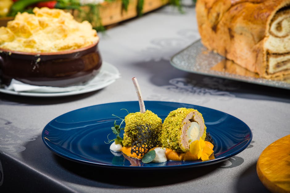 Svinefilet med fruktfyll og sennepssaus