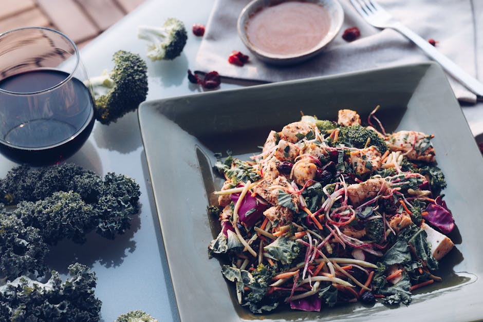 Frisk sjøsalat med reker og grønnkål