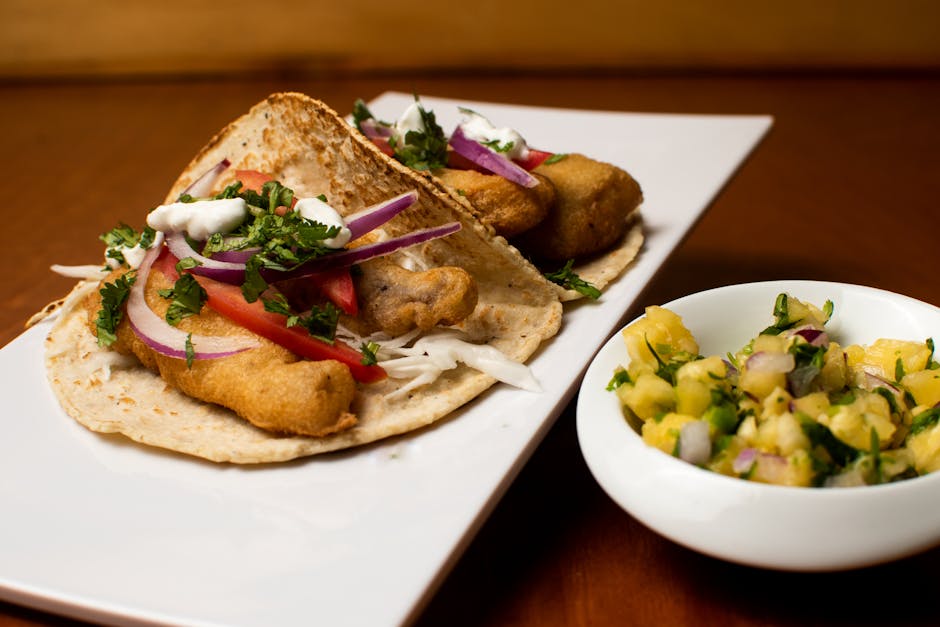 Myke tacos med sprøstekt persille og sitron