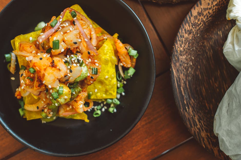 Sprø østersnachos med habanerokrem og mangopico