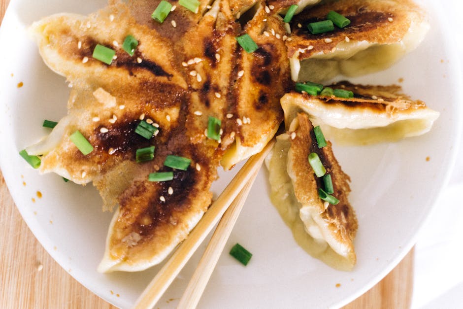 Stekte biffdumplings med soyasaus