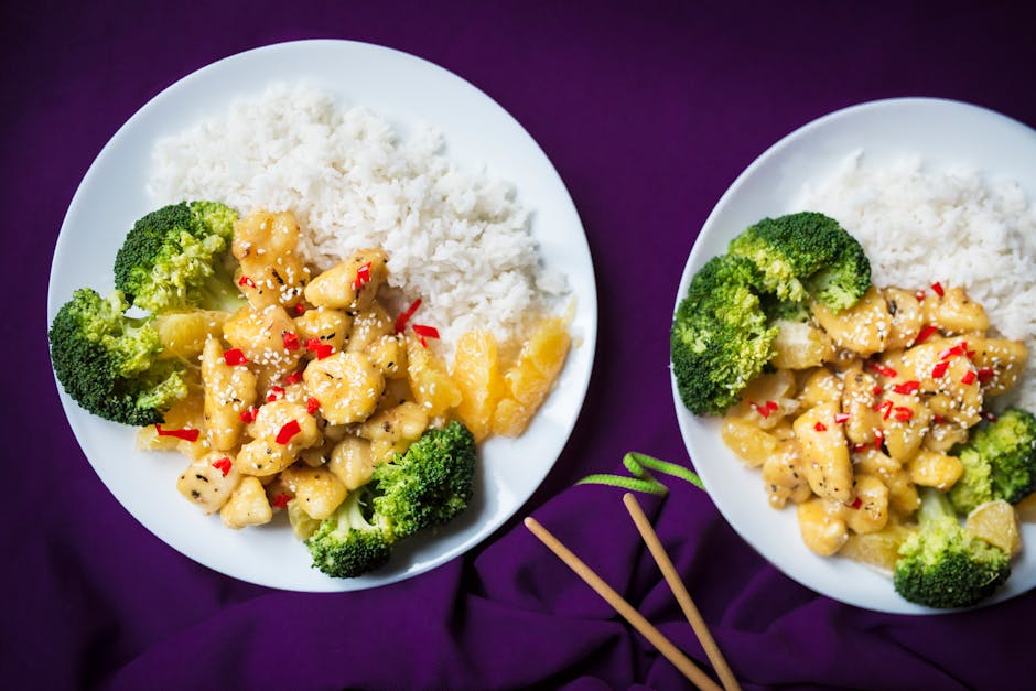 Kylling- og brokkoliwok med appelsin og ingefær