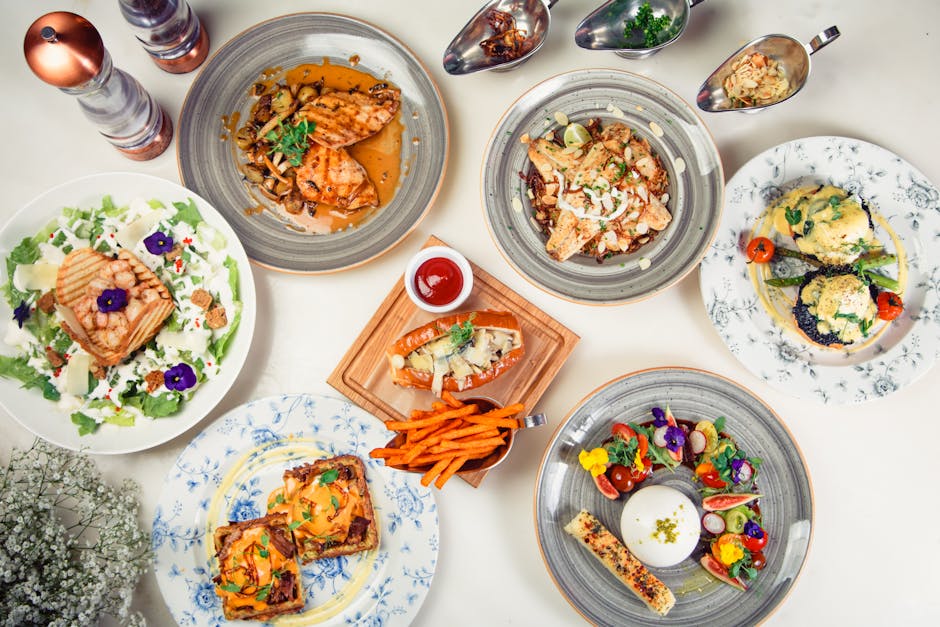 Tre retter: Laks, kylling og biff med sauser