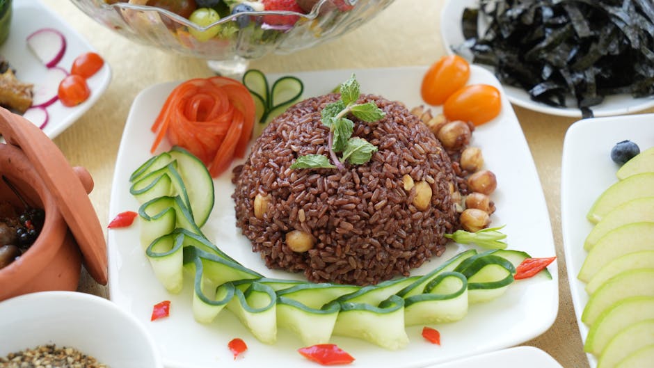 Nøttebrun rissalat med grønnsaker