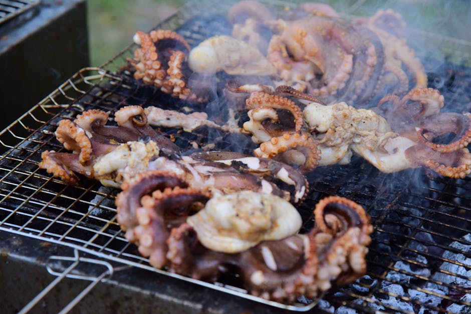 Syltet og grillet blekksprut