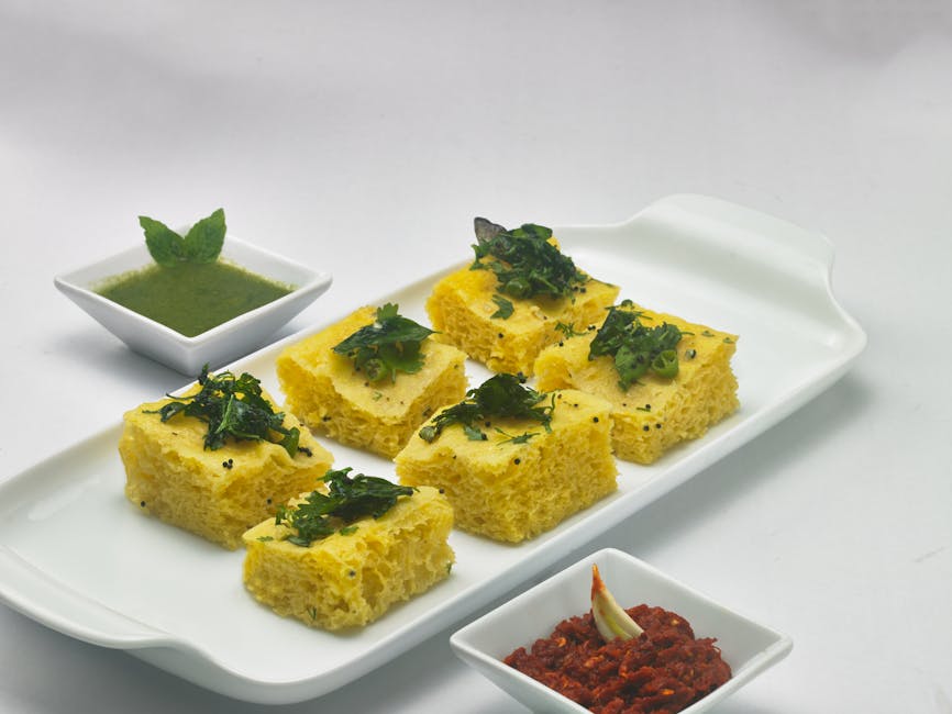 Indiske linsekaker (Dhokla)