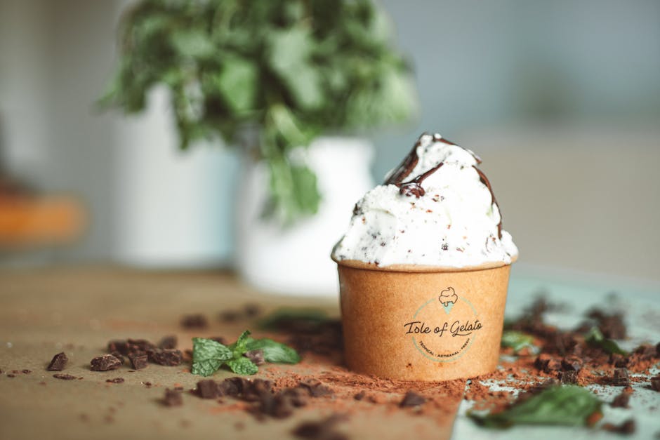 Frisk mynte- og sjokoladechipgelato