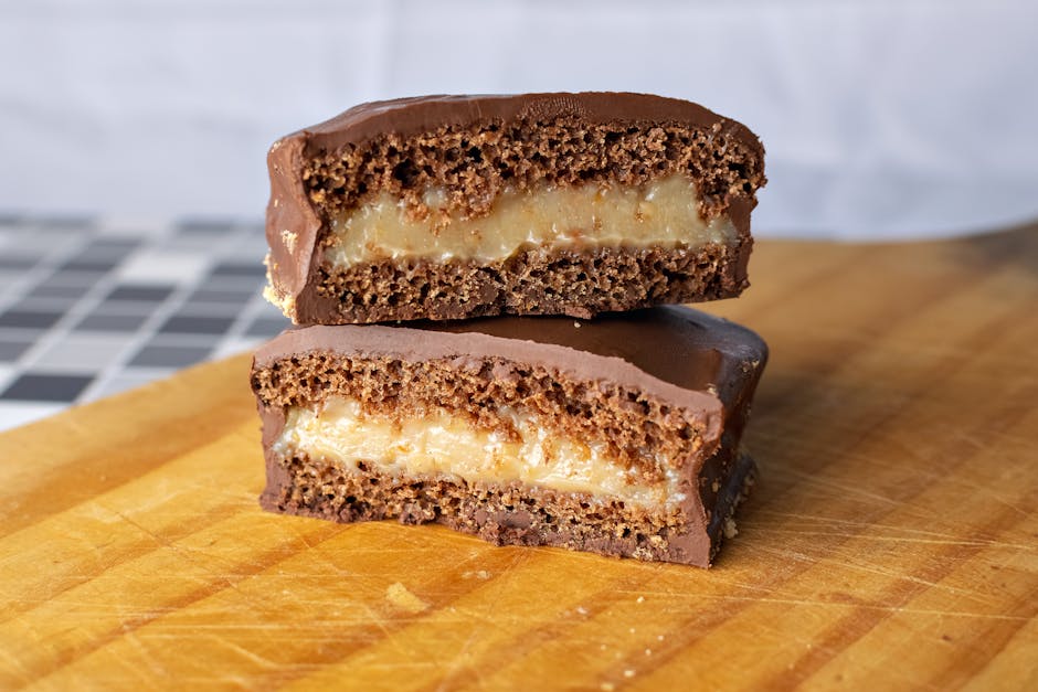 Enkle lagkakebarer med sjokolade og karamell