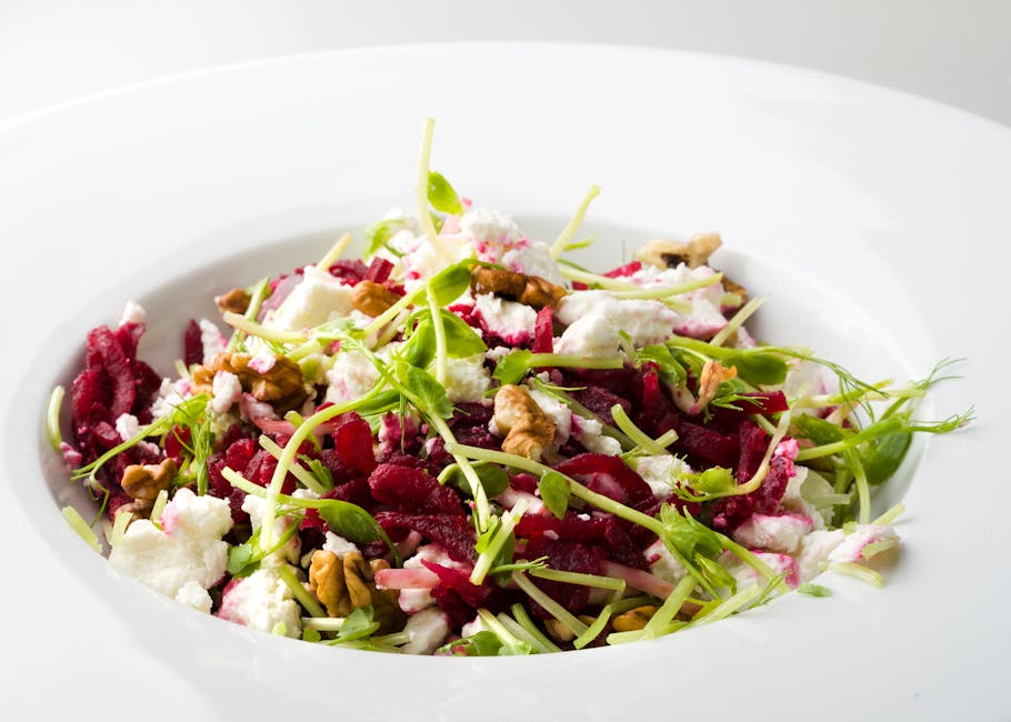 Rødbeteblad- og stiltonsalat