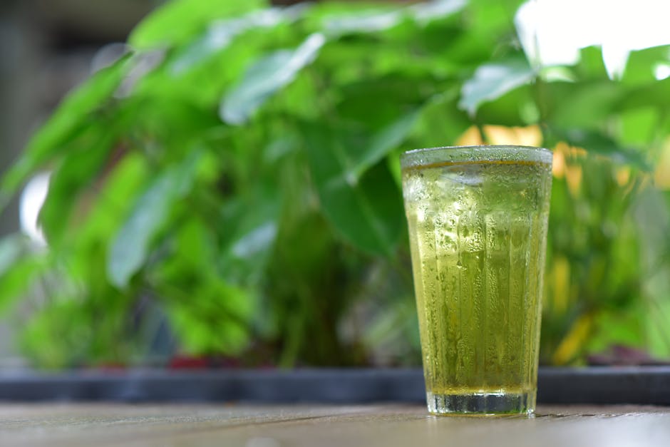 Vannmelon-iste med grønn te