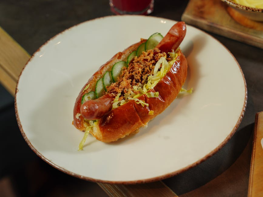 Sprø kamskjellrull i grillet pølsebrød