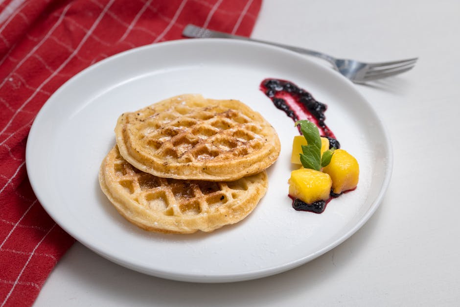 Maisvafler med bærsaus