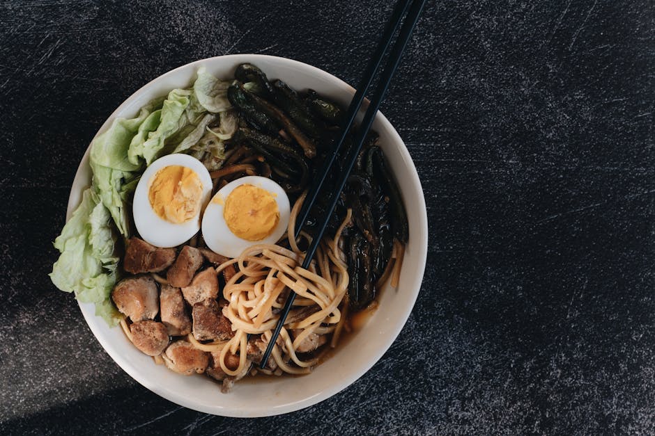 Kremet peanøttsmør ramen med kylling