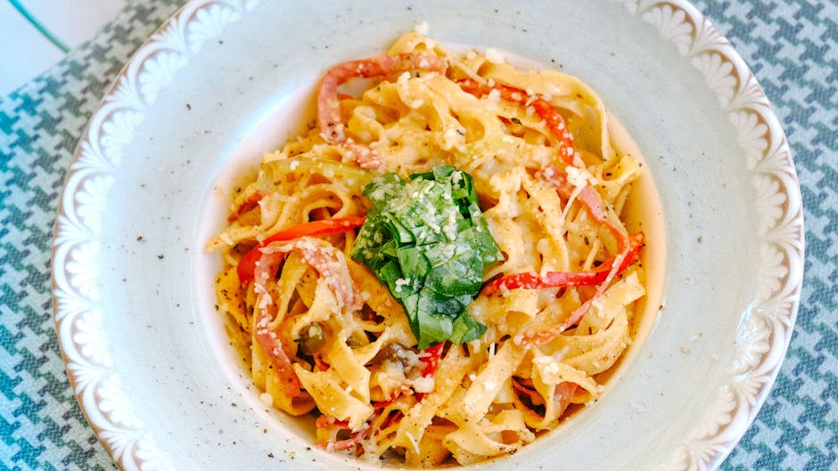 Pasta med asparges og erter