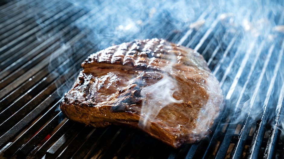 Grillet hangerbiff med timian og hvitløk