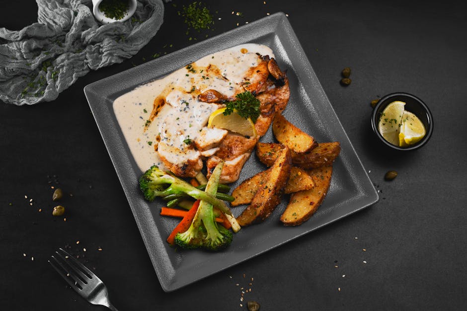 Grillet kylling med valnøttpesto og poteter