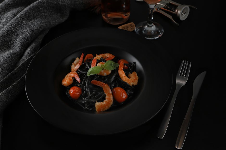 Svart linguine med blekksprut og chorizo